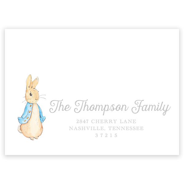 peter rabbit blue trellis party invitation