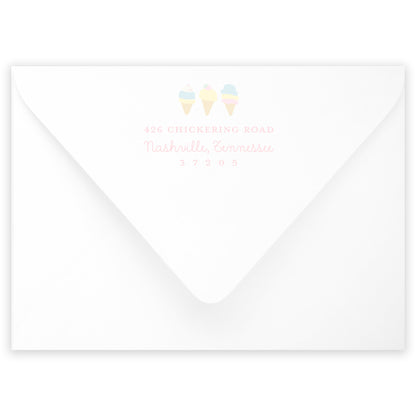 ice cream social birthday invitation