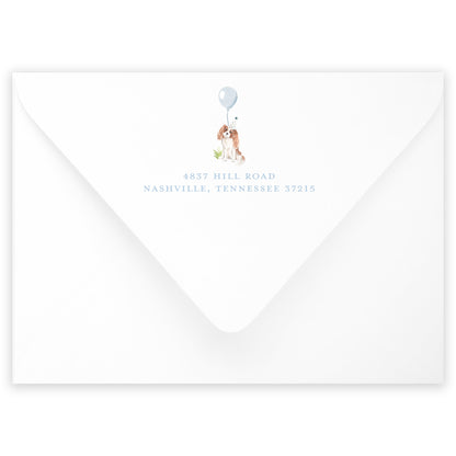 snips & snails cavalier king charles invitation