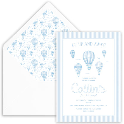 hot air balloon birthday invitation