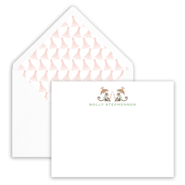 double champagne monkey notecard