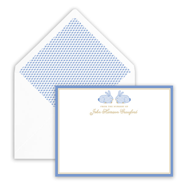 blue bunny notecard