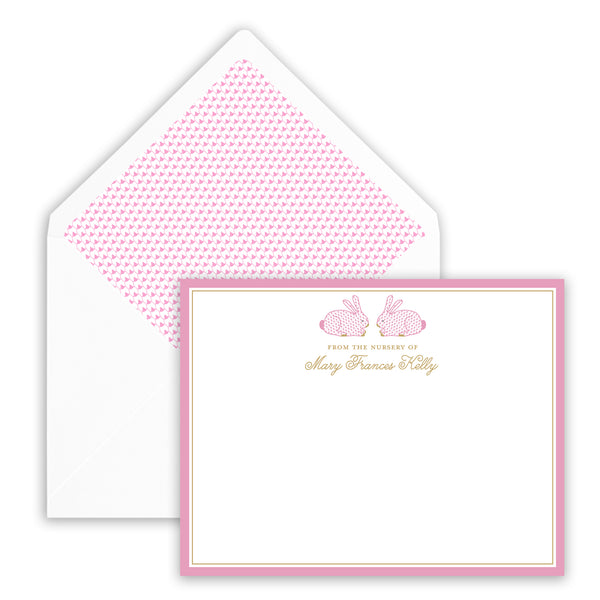 pink bunny notecard