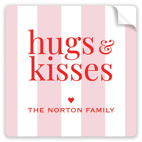 hugs & kisses valentine stickers