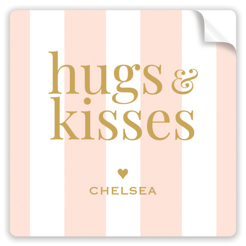 gold hugs & kisses valentine stickers