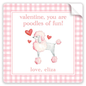 poodles of fun valentine stickers