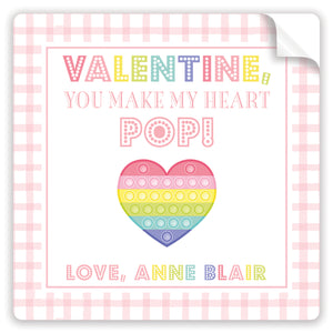 you make my heart pop valentine stickers