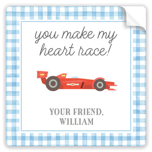 you make my heart race valentine sticker