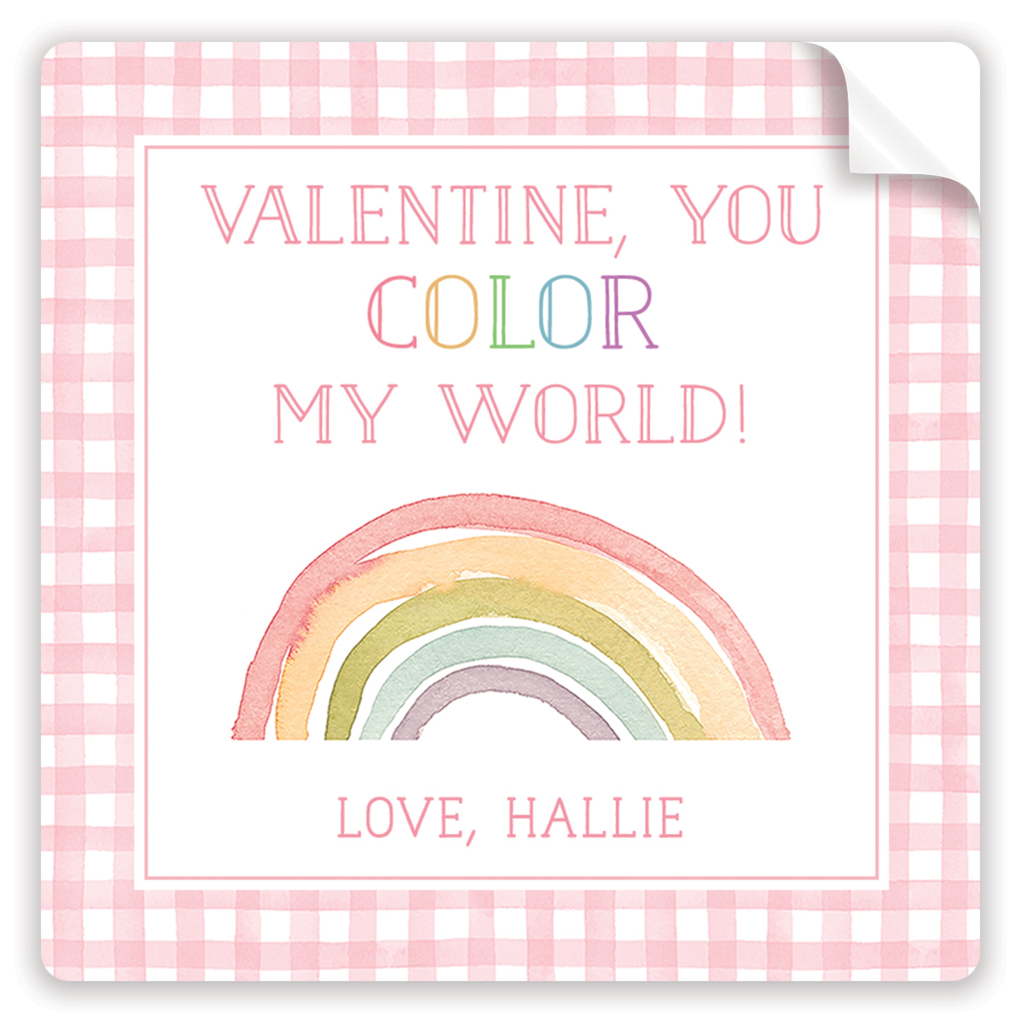 you color my world pink valentine stickers