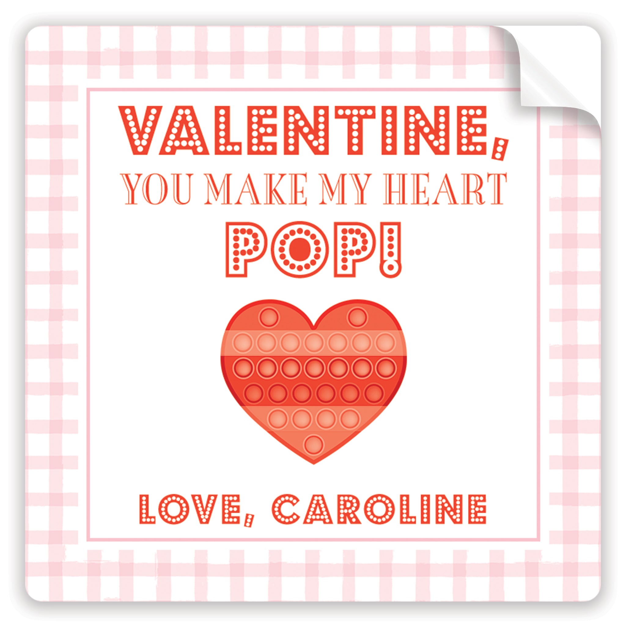 you make my heart pop red valentine stickers