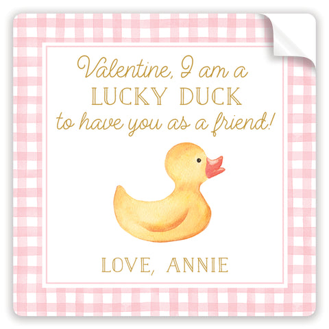 lucky duck valentine stickers