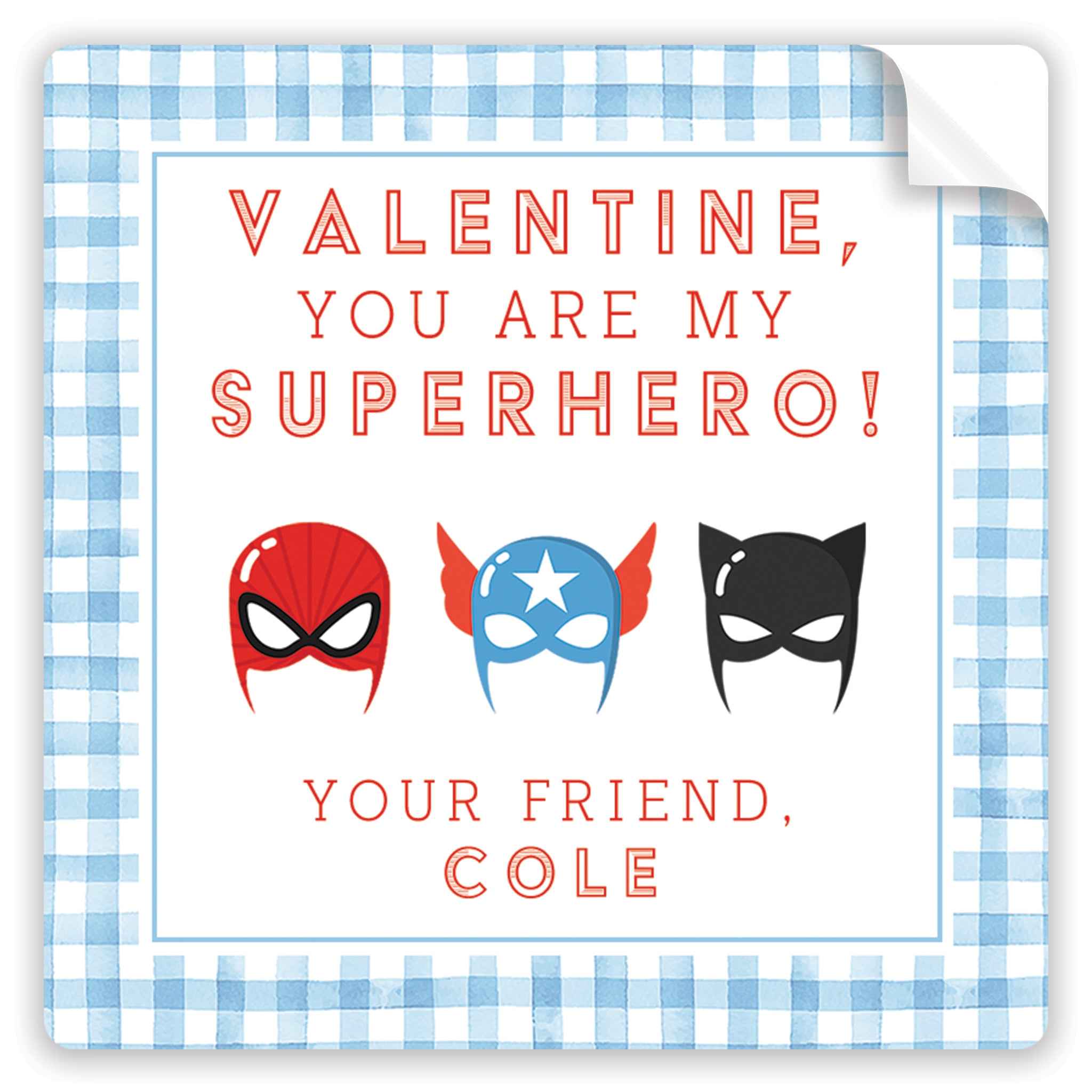 superhero valentine stickers