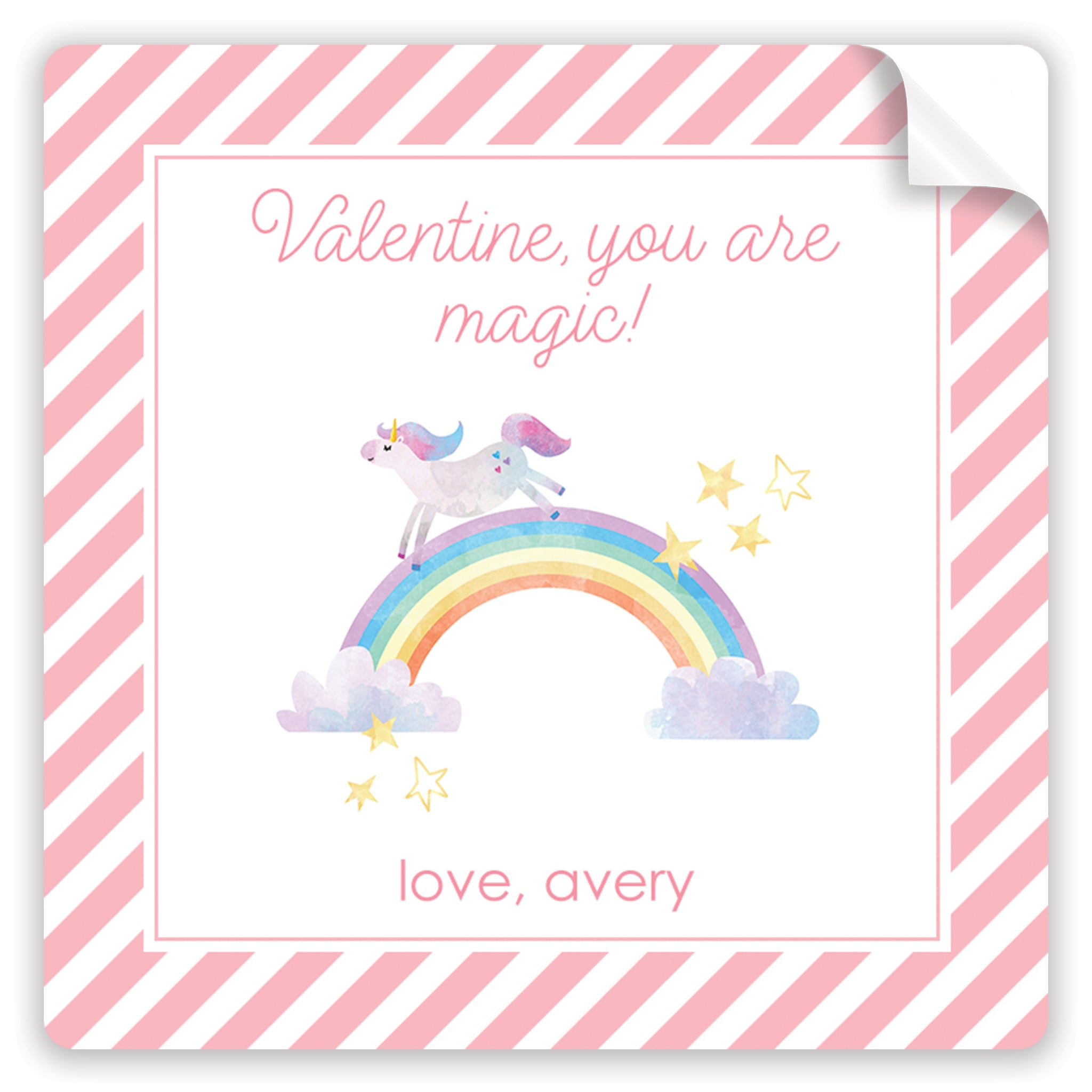 you are magic pink valentine stickers