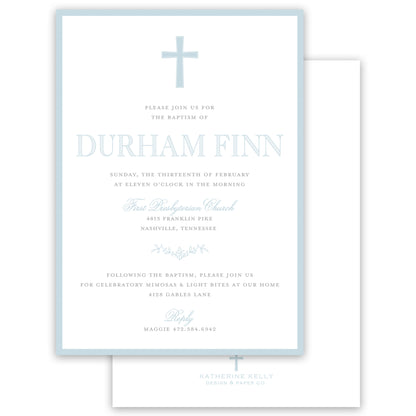 blue baptism invitation