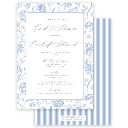 blue & white chinoiserie shower invitation