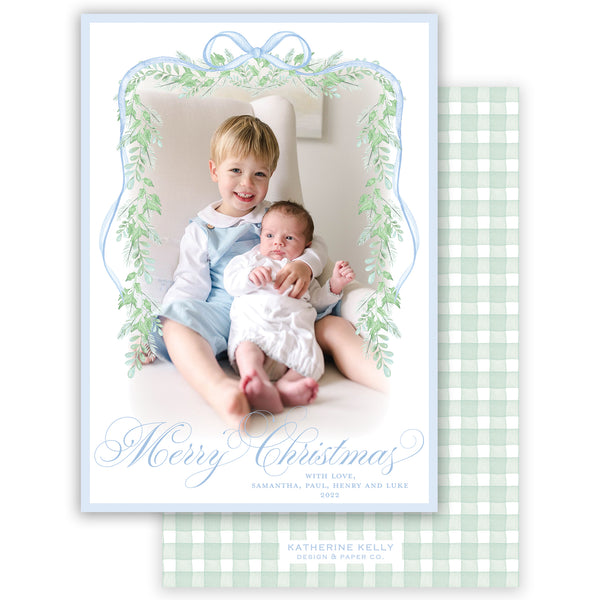 baby blue vine holiday card