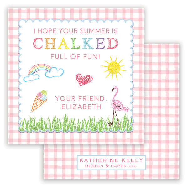 chalked full of fun pink enclosure card