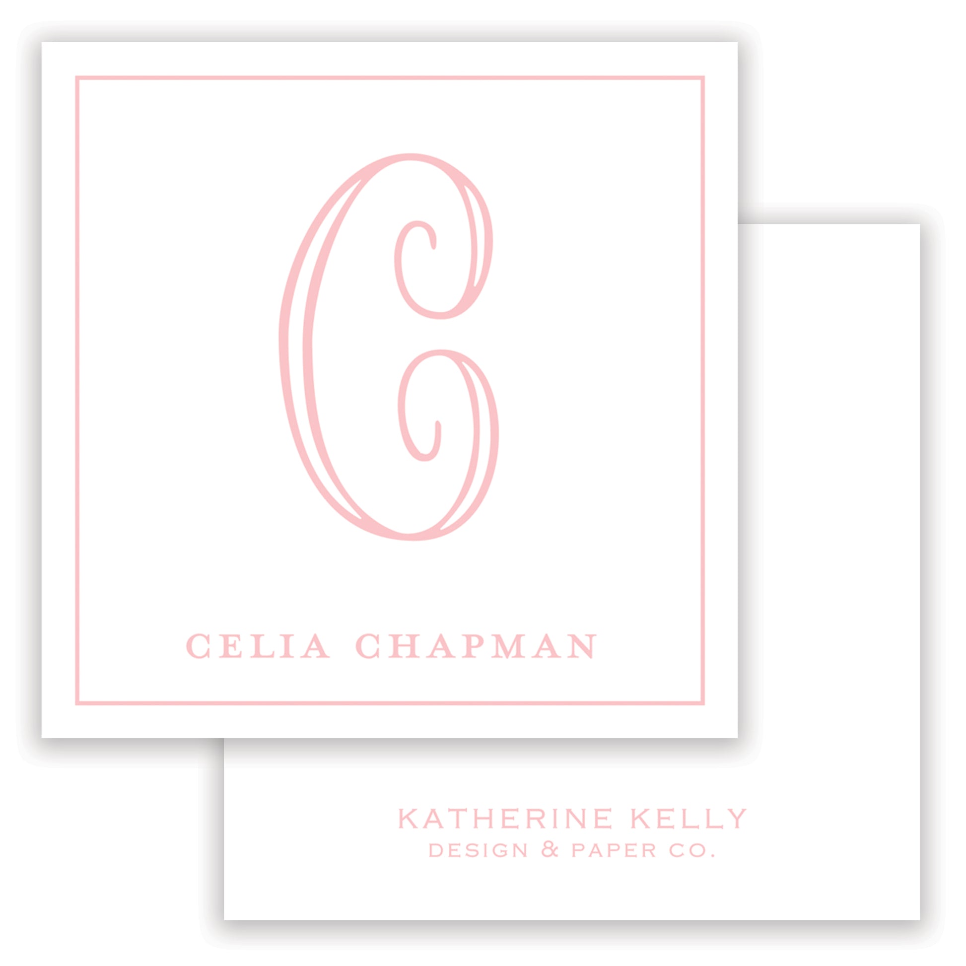 Monogram Letter Kelly Classic Kids Monogram Enclosure Card – Katherine Kelly Design