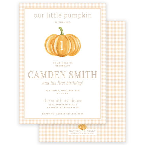 fall pumpkin birthday invitation