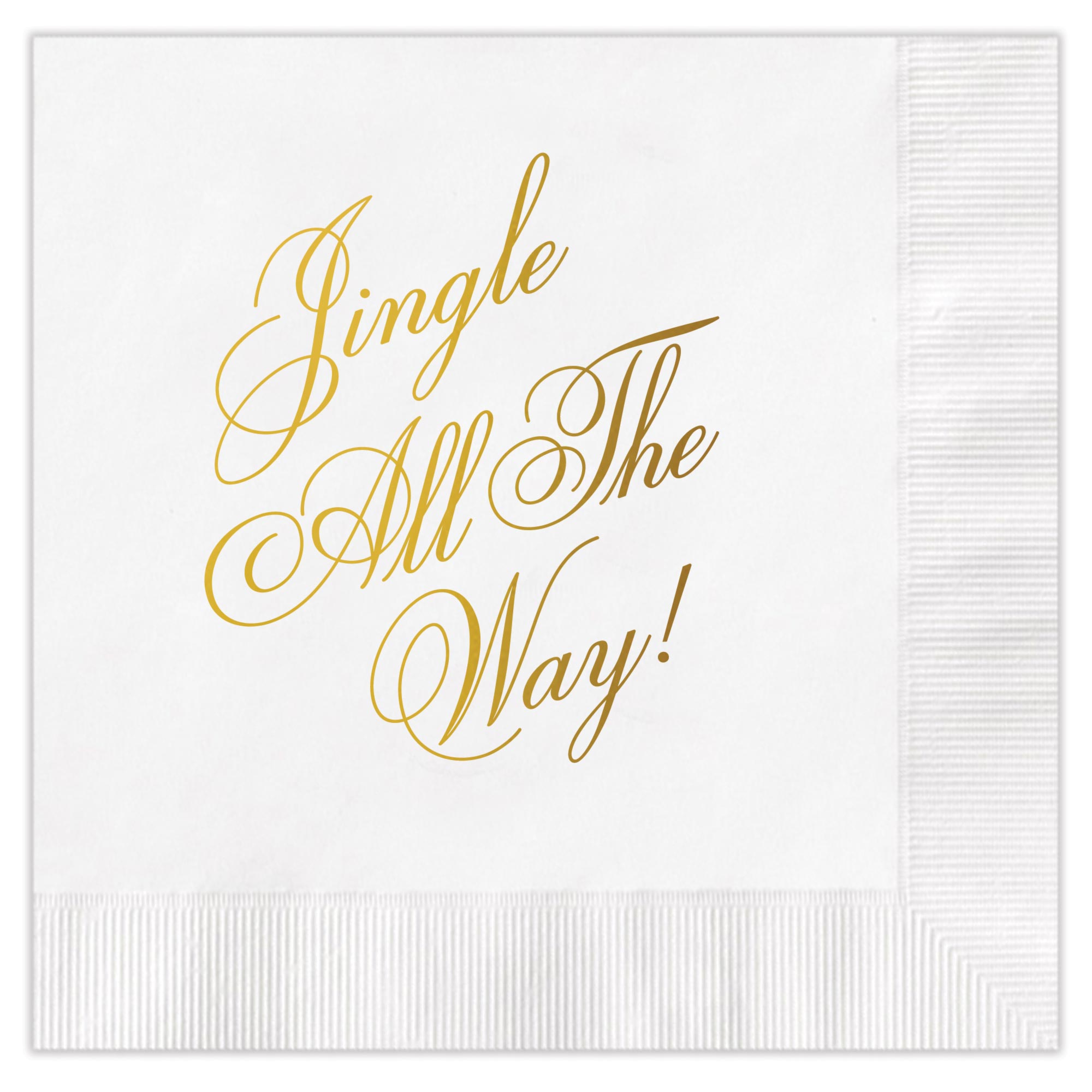 jingle all the way white + gold napkins