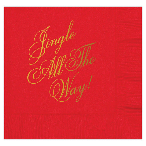 jingle all the way red + gold napkins