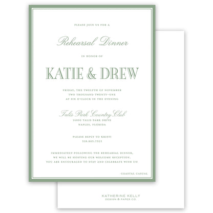 sage rehearsal dinner invitation