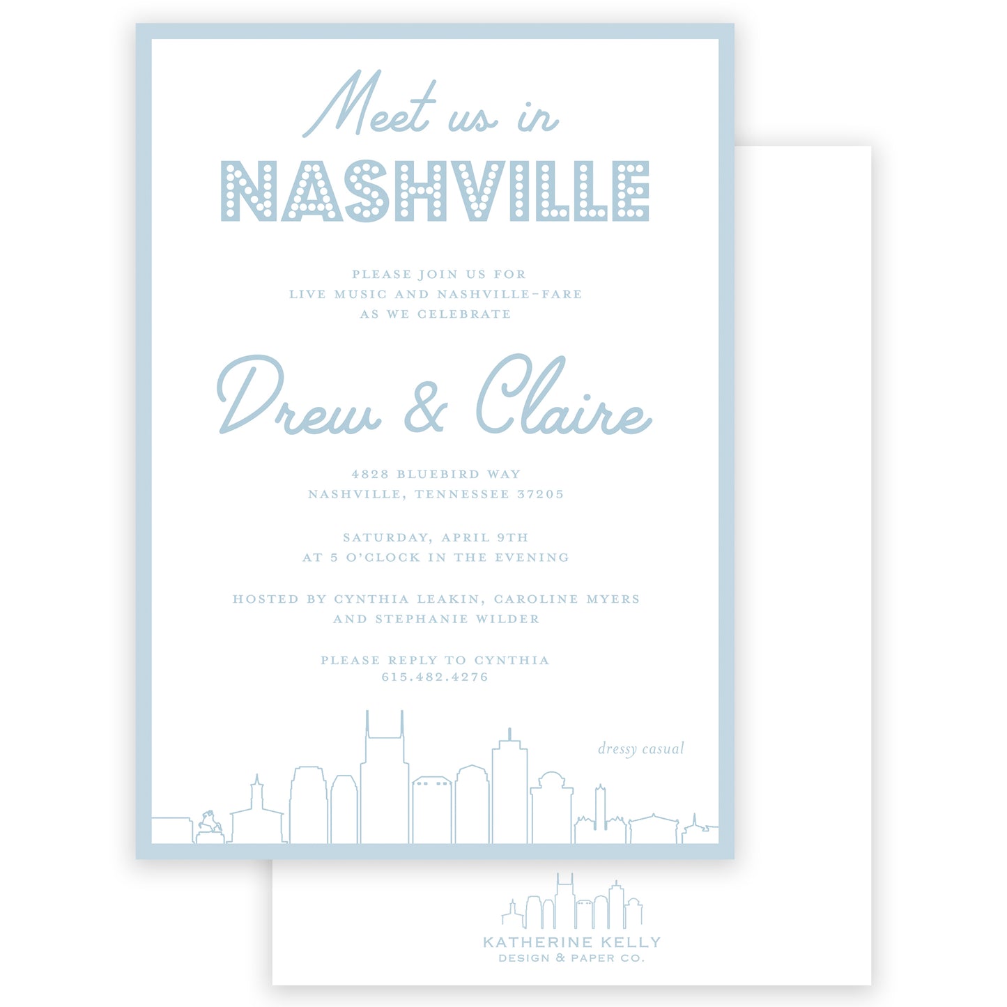 nashville skyline party invitation