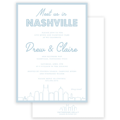 nashville skyline party invitation