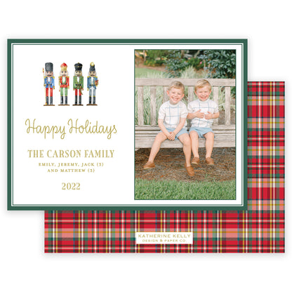 nutcracker green border landscape christmas card