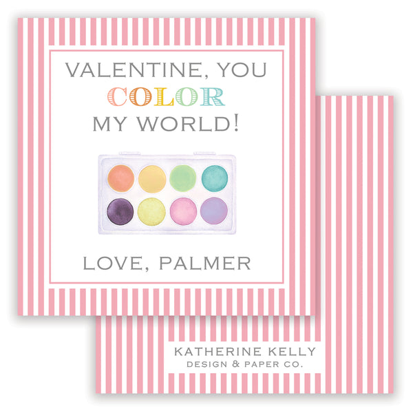 pastel paint palette valentine card