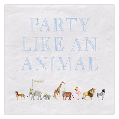 blue party like an animal beverage napkins