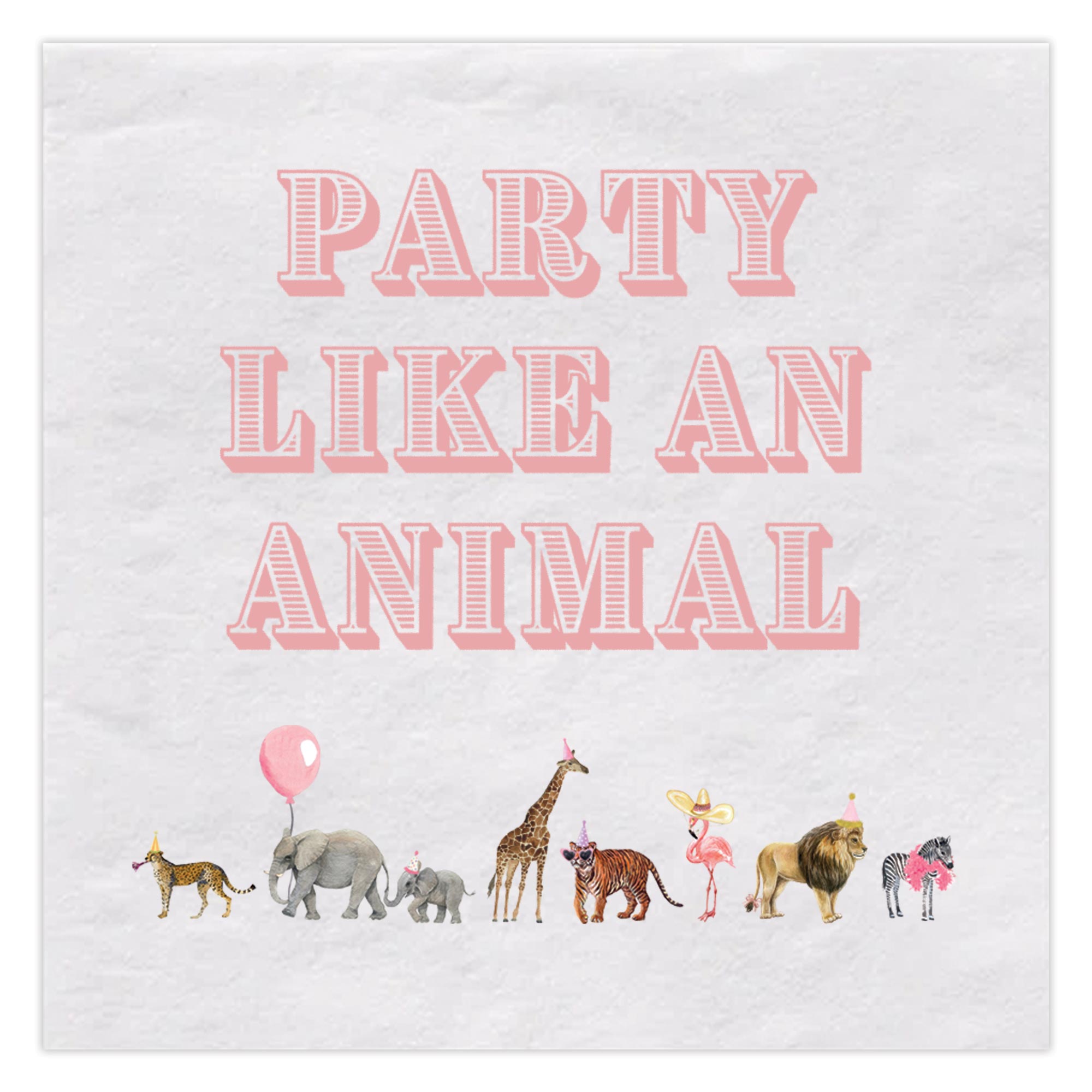 pink party like an animal beverage napkins