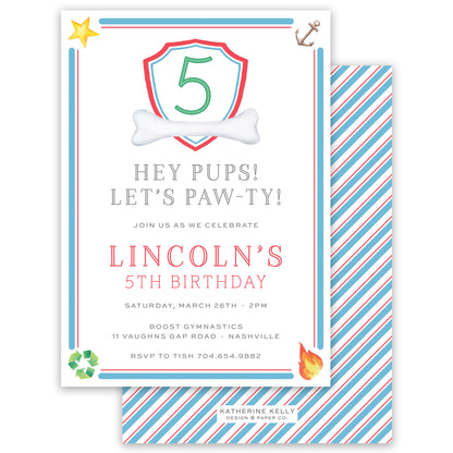 party pups birthday invitation