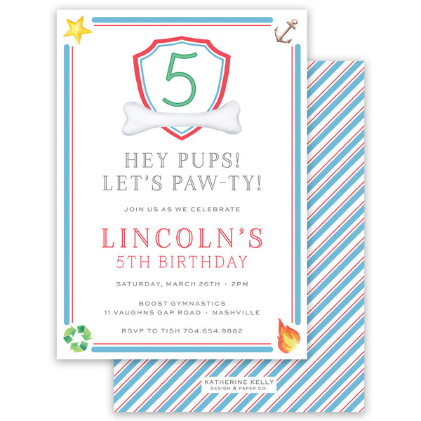 party pups birthday invitation