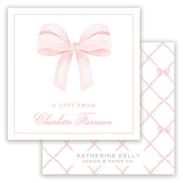 pink bow enclosure card