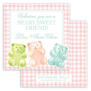 bear-y sweet pink gummy bear valentine card