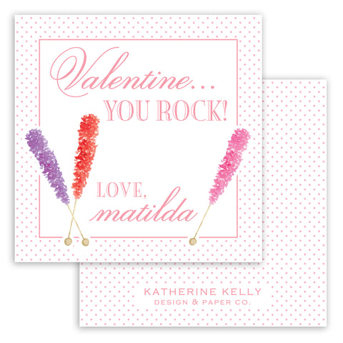pink rock candy valentine card