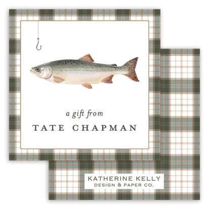 plaid fish enclosure card