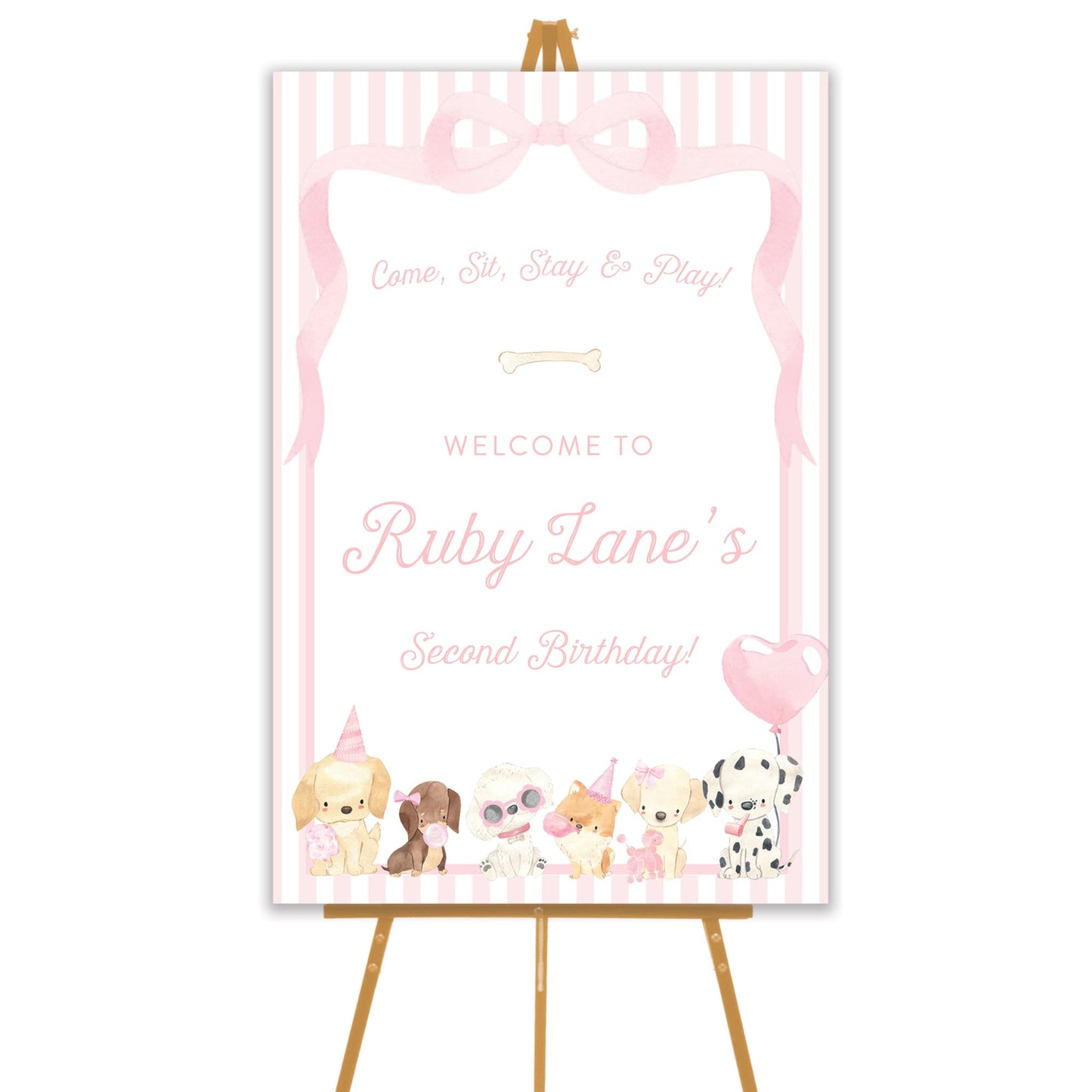 party pups welcome sign