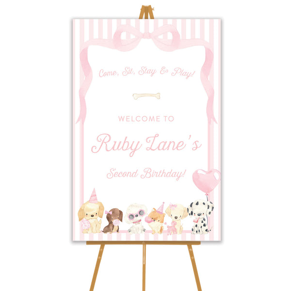party pups welcome sign