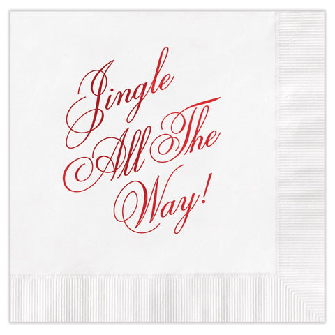 jingle all the way white + red napkins