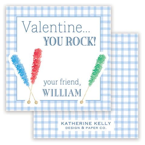 blue rock candy valentine card