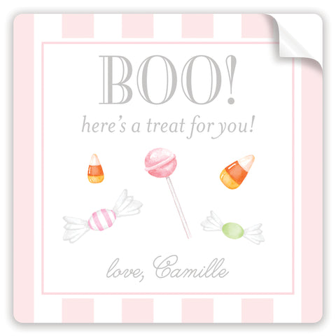 boo! a treat for you halloween stickers