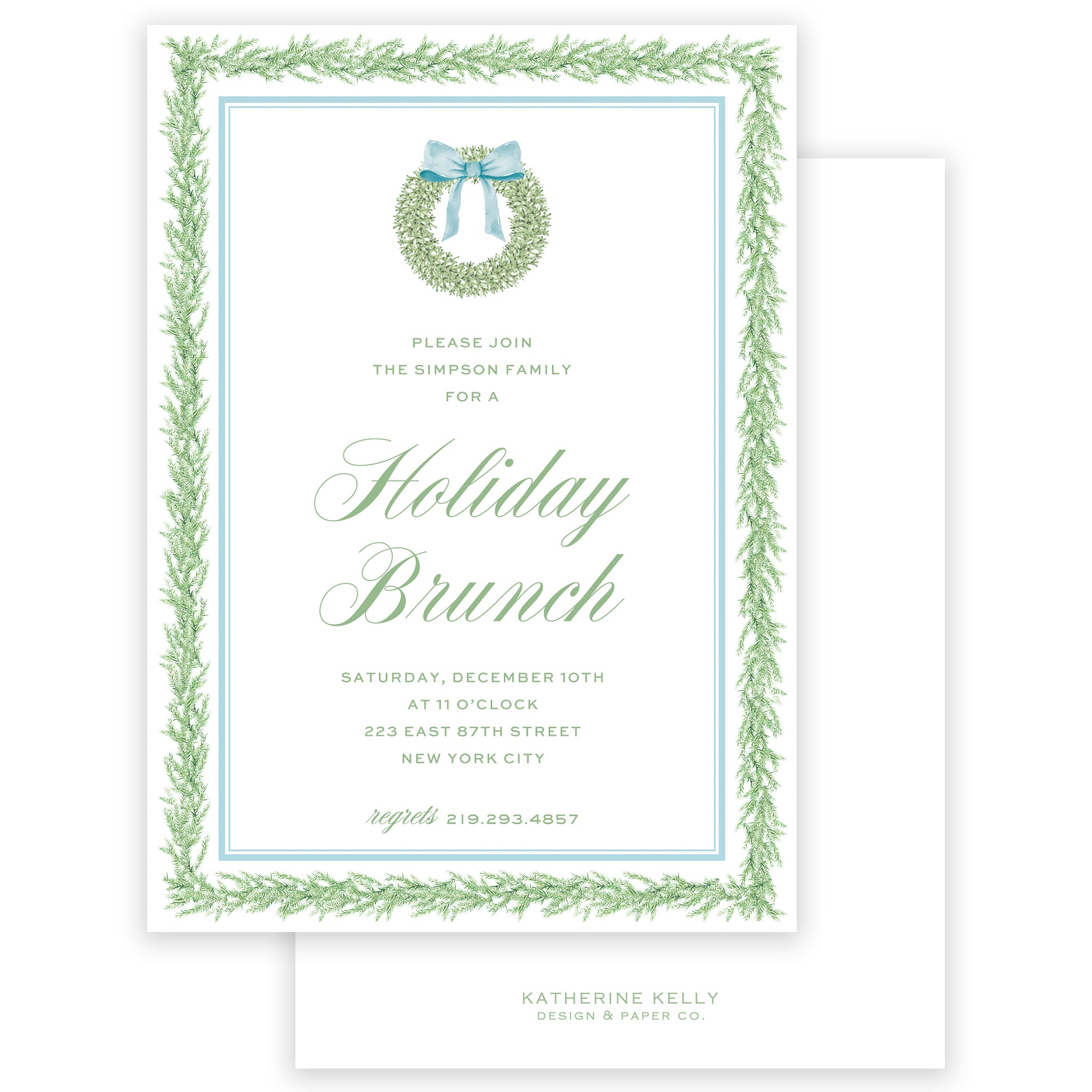 watercolor wreath party invitation