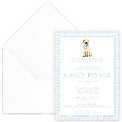 snips & snails shower invitation