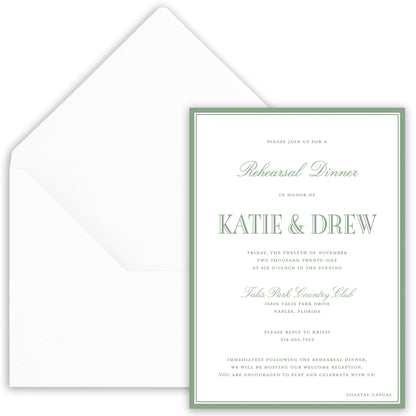 sage rehearsal dinner invitation