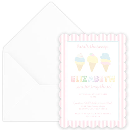ice cream social birthday invitation