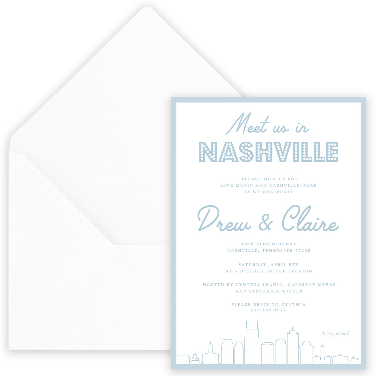 nashville skyline party invitation