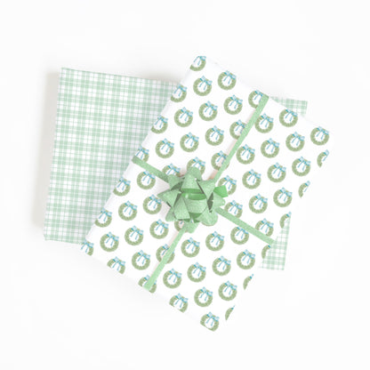 watercolor wreath wrapping paper