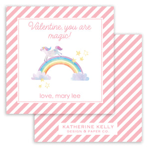 you are magic pink valentine card
